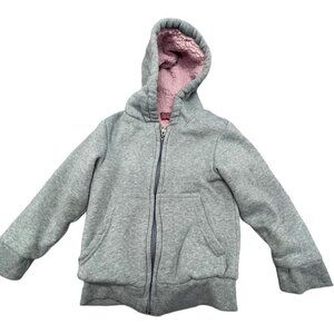 Cooney Island child's jacket zipper front ribbed sleeves and bottom gray  READ
